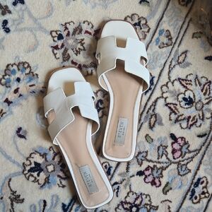 Steven Cream Slide Sandals